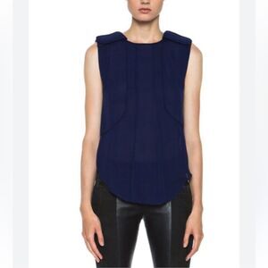 Isabel Marant Silk Blouse Women’s 38 Blue Semi Sheer Sleeveless